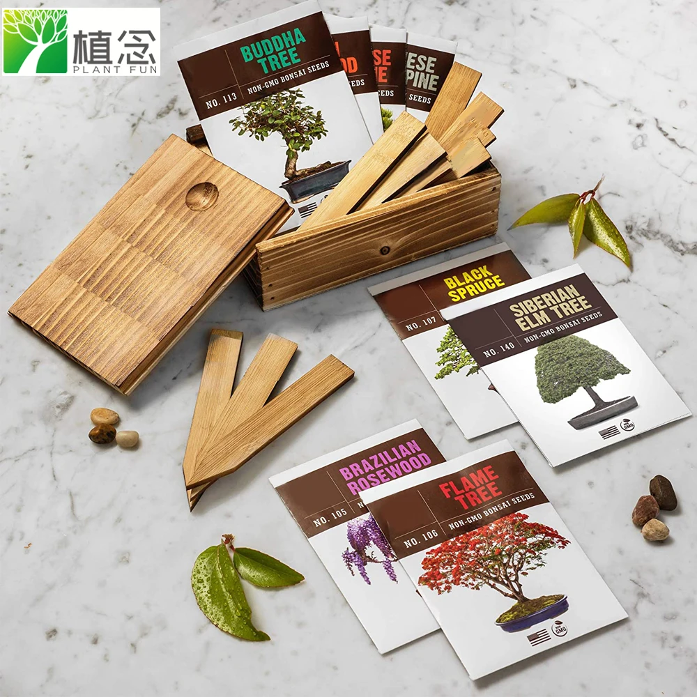 
 Лидер продаж на Amazon, семена якаранды мимозолистной (Бразильское Розовое дерево), 8 видов, коробка с деревянными маркерами для растений, сделай сам  