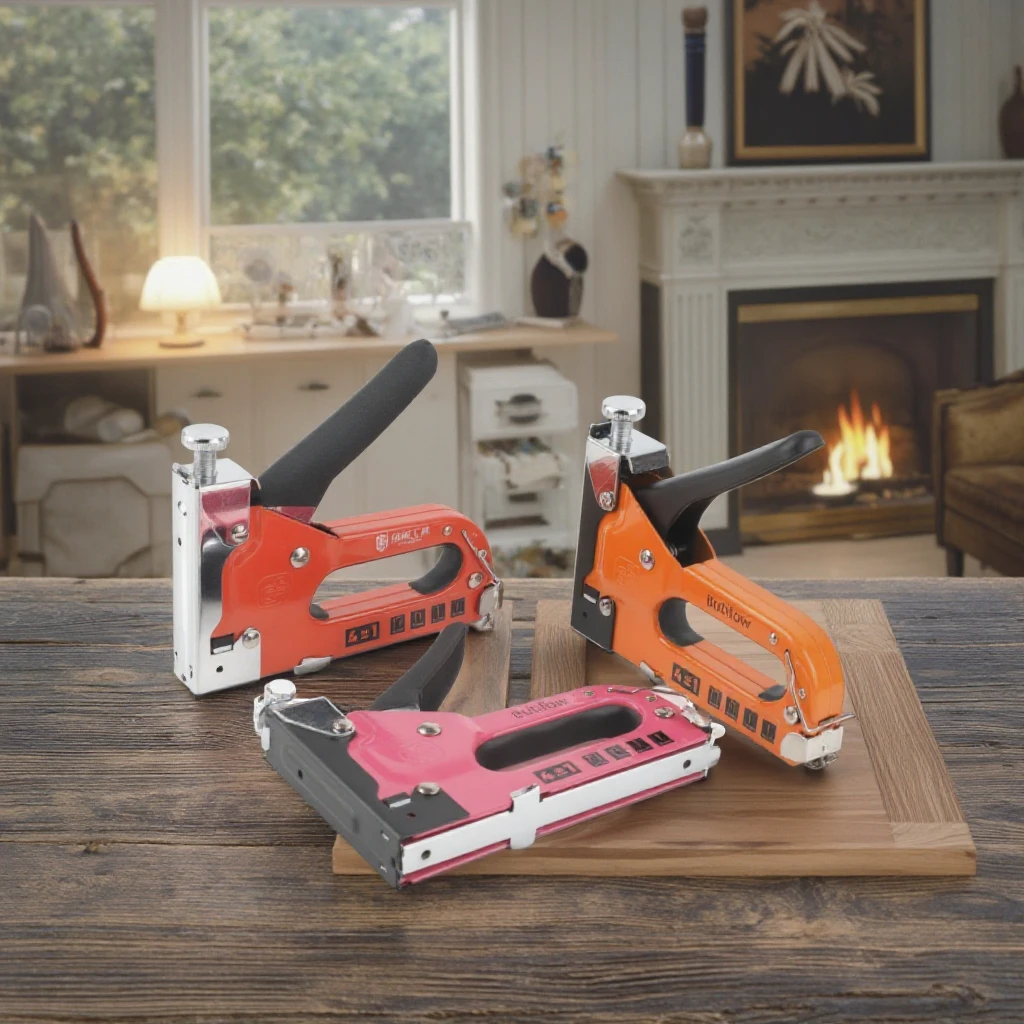 GS certification 400 nails for gun heavy duty 4 way 4-in-1 red steel manual staple gun