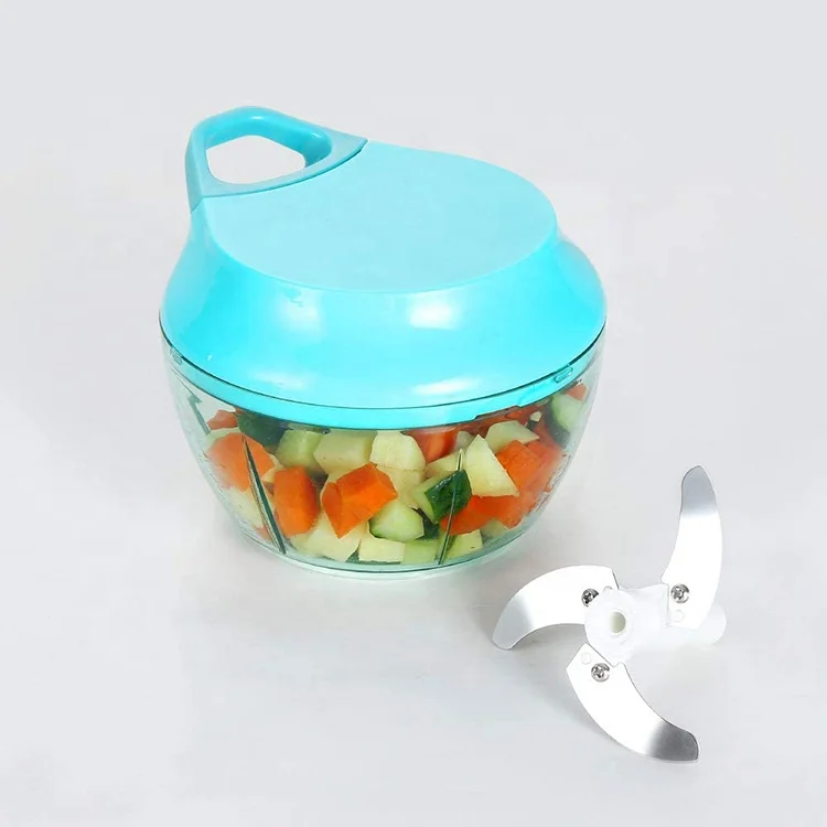 500ml Portable Onion Chopper Plastic Mincer Pull String Manual Slicer for Vegetables Fruits Garlic