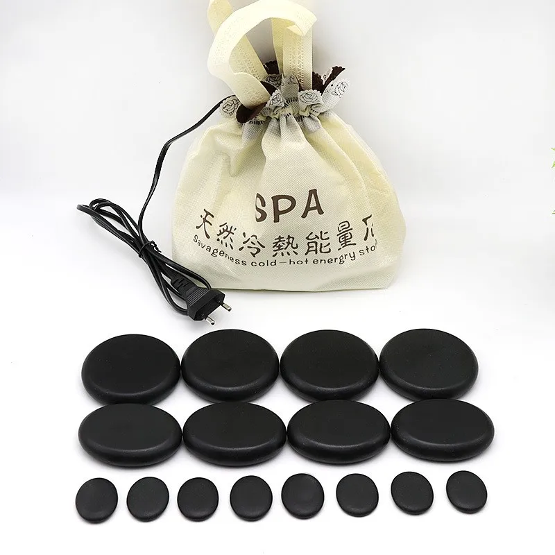 Wollet Massage Set 22 Pieces Basalt Hot Stone With Heater Kit Hot Stone Massage Set