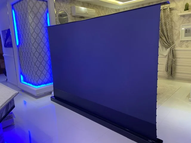  Бесплатная доставка 120 дюймовый напольный проектор CLR экраны для домашнего кинотеатра Электрический вращающийся экран UST ALR лазерный