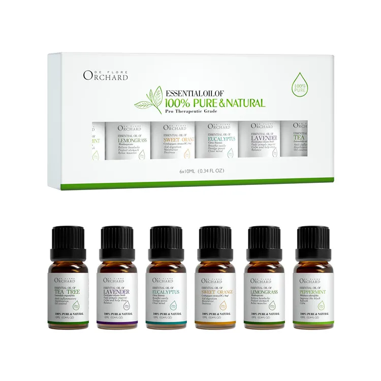 Aromatherapy Cheap Price Natural Essential Oils set 100% Pure  - Top Basic Sampler Gift Set & Premium Kit - 6 / 10 ML