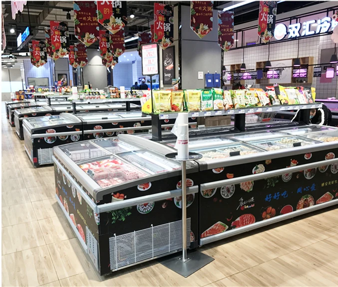 Supermarket Combined Island Freezer Commercial Combi Freezer