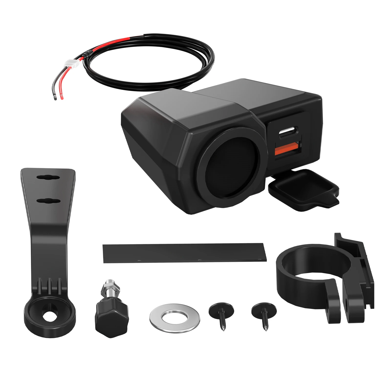 2023 new arrivals ON OFF QC3.0 Socket Voltmeter waterproof Motorcycle dual USB Charger USB Type C Charger For Marine Bus Truck