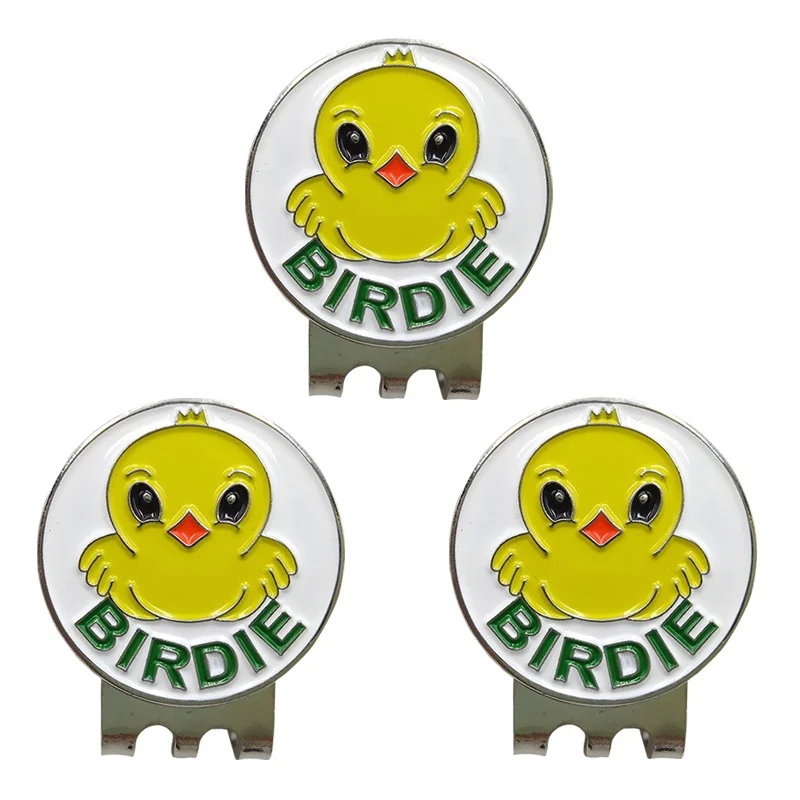 Birdie Pattern Golf Ball Marker Golf Divot Tools Hat Clip Ball Marker Custom Golf Accessories