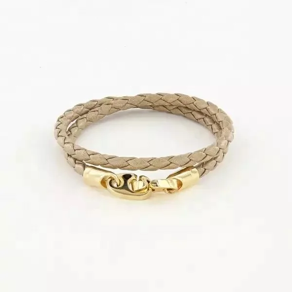 Leather jewelry Leather Double Wrap Bracelet with Polished stainless steel button bracelets handmade jewelry for men and women