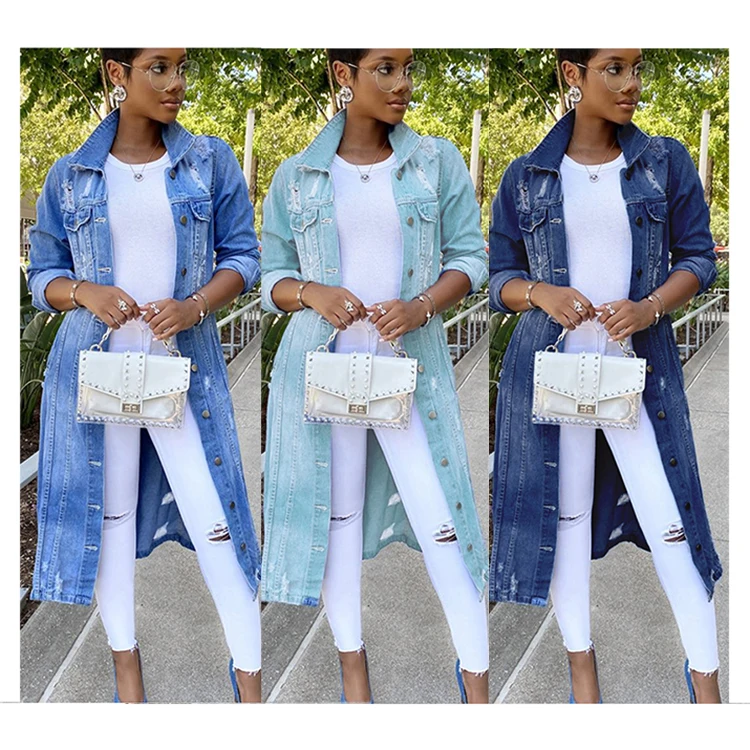
Women Lady Fashion Long Sleeve Ripped Scratched Jeans Denim Outwear Ladies Casual Long Denim Coat Women Lady Fashion Long Sleeve Ripped Scratched Jeans Denim Outwear Ladies Casual Long Denim Coat