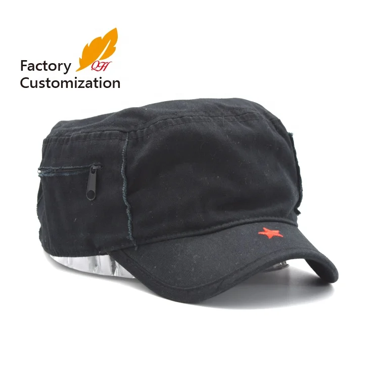 Amazon hot sale washed military cap customized washed worn military cap soft film piercing army cap