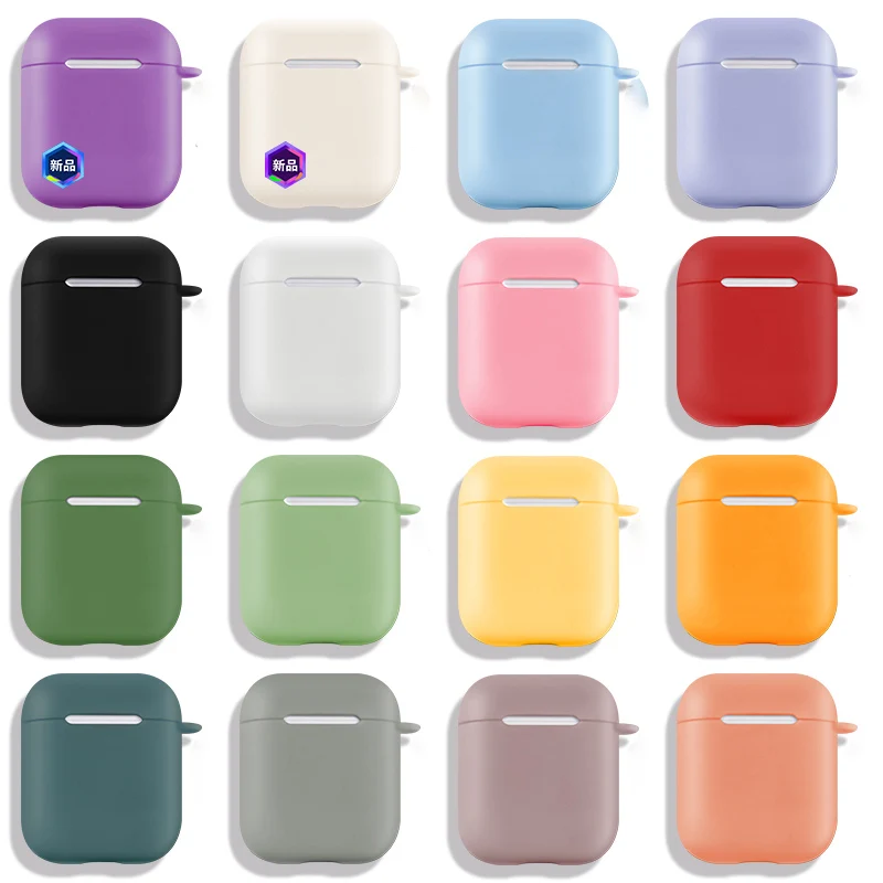 Для iphone Airpods 1 2 3 4 PRO PRO2 TPU сплошной цвет защитный чехол с мультяшным логотипом печать текст стильные наушники