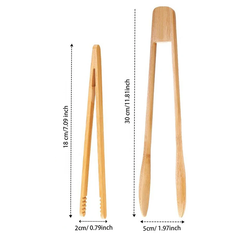 Amazon hot sales tea clip cooking accessories salad food tongs bamboo tongs for kitchen
