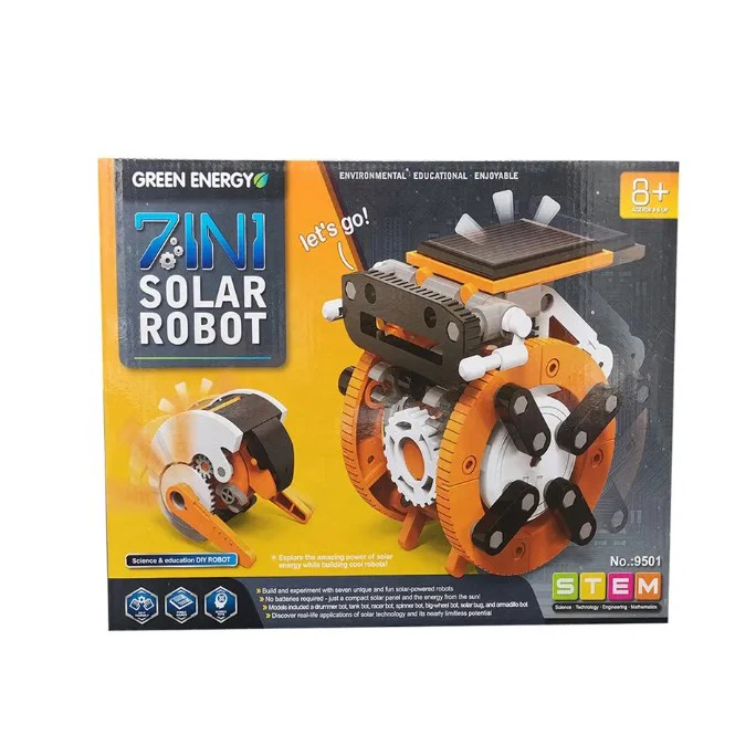 7 In 1 STEM Solar Robot Toy Green Energy Learning Experiment Kit Diy Take Apart Assembly Science Creative Robot For Kids