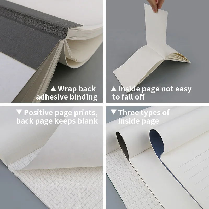 Custom notepad A4 B5 A5 A6 tape glue binding note pad printed lined/grid/blank ivory paper