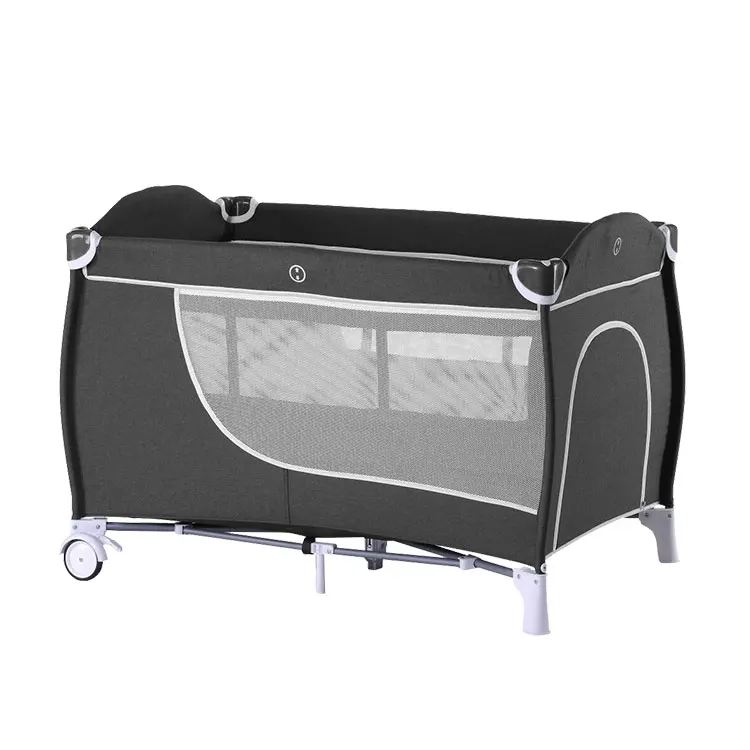 Baby Bed Two Layers of Bed 2022 Wholesale newborn baby furniture crib portable crib playpen folding