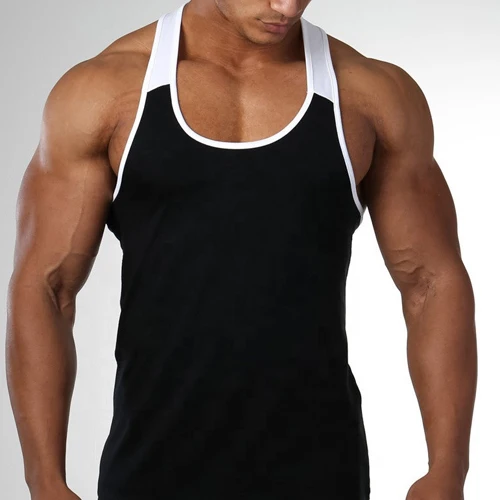 wholesale Custom logo print design Sleeveless men hoodie Tank Top / Sport Fitness tank top