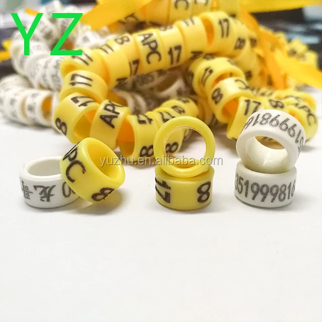 Custom text plastic ring bird ring with indiam8*outdiam*11*height6(mm)