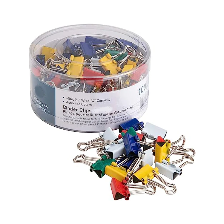 Paper Binder Clips Clamps Custom Assorted Sizes Black Office Supplies Mini Clips