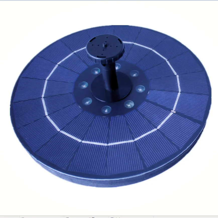 pool aquatic landscape water feature spray fountain solar powered water pump with RGB LED