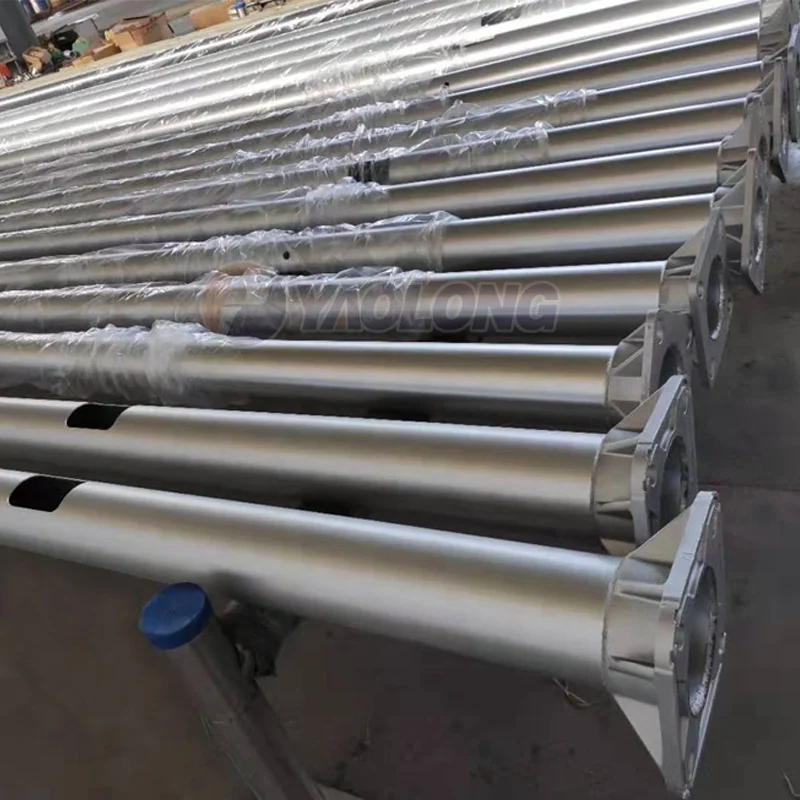 aluminium tapered pole Aluminum lamp column dual arm 10 meters street light pole