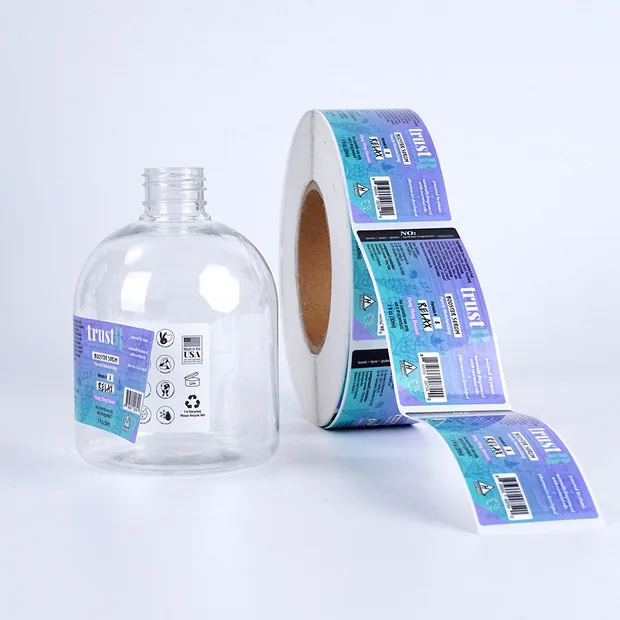 Waterproof safety label Stickers custom advertising printing logo sticker Glass bottle multi-layer self-adhesive sticker