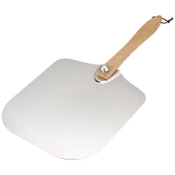 Amazon hot sale foldable wood handle removable pizza aluminum shovel cake safety transfer folding pizza tray baking pizza tool