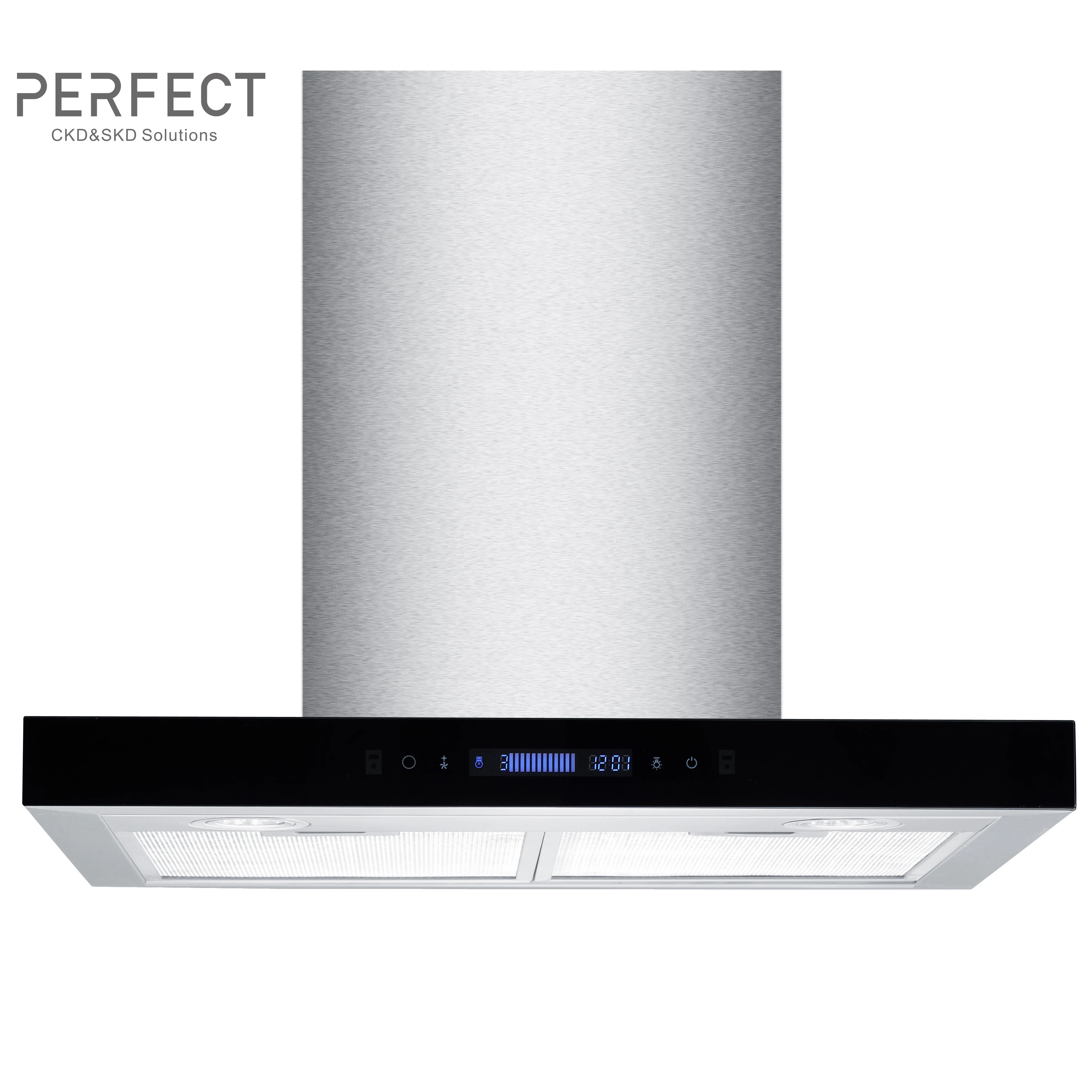 
Stainless Steel Wall Mount Kitchen Range Hood with LED Monitor Three Speed Controls Range Hood 