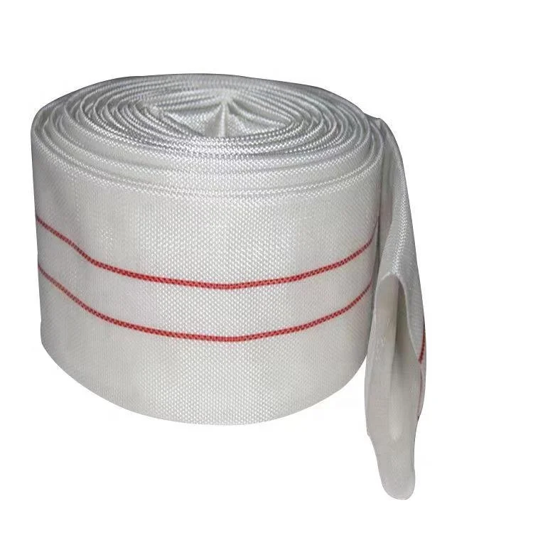 2-Inch 8-Bar White Polyester Fire Hose with Black PVC or PU Lining for Gardening and Firefighting Equipment & Accessories