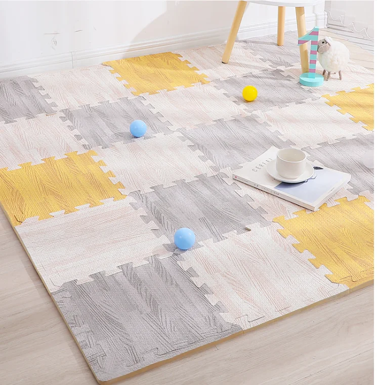 2022 Hot Sale Sound Insulation Anti-skid Wood Grain EVA Jigsaw Puzzle Ground Mat EVA Foam Mat
