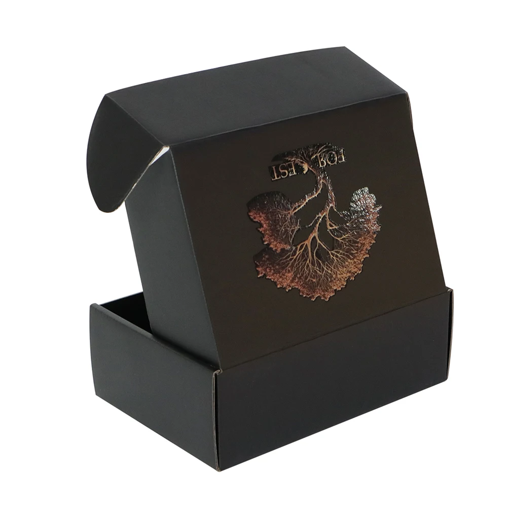 Double Side Color Printing Corrugated Cardboard E-commerce Black Foldable Mailing Box