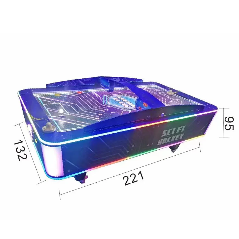 Cheap Price Blue 4 Plays Video Coin Operated Air Hockey Game Machine Arcade Game Machine Air Hockey Ball Machine