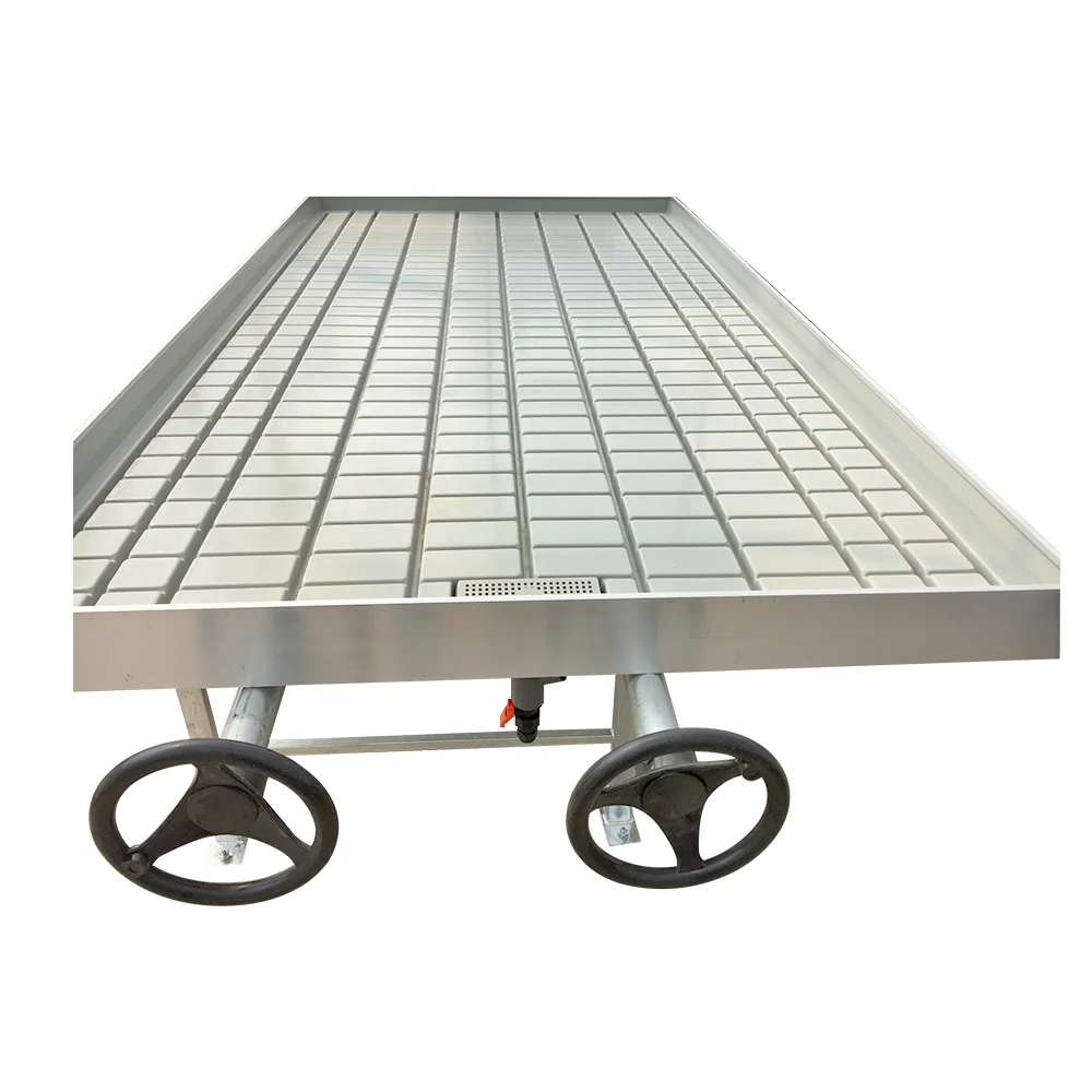 New style adjustable seedbed galvanized rolling greenhouse bench