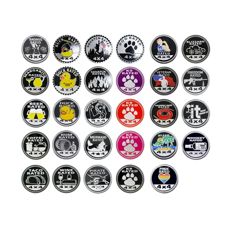 Applicable Off-Road 4X4 RATED Car Standard Guide 4 Wheel Drive Car Sticker Metal Badge Aluminum Sticker