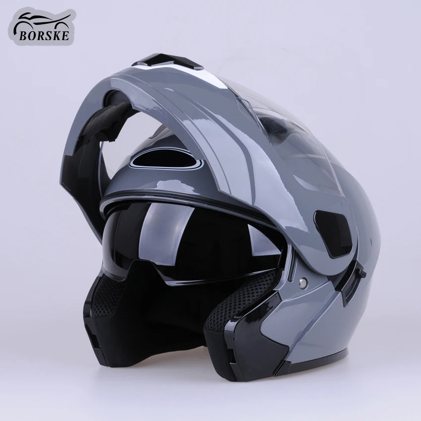 Wholesale Classic DOT Certified Motorbike Unisex Helmet Riding ABS Flip Up Motorcycle Helmet Goggles Lens Small Tail Helmet