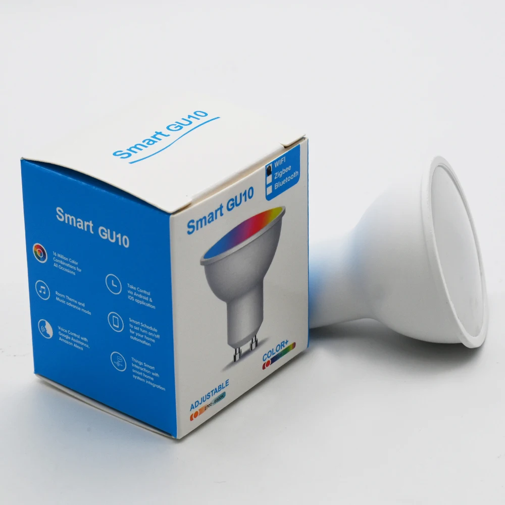 Смарт-светодиодная лампа GU10 5 Вт Tuya Alexa голосовое управление Wi-Fi RGB CCT регулируемая высокая яркость светодиодный прожектор