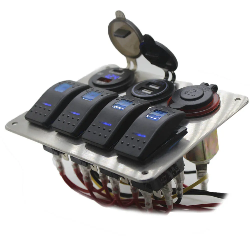 Weiken 316 часы из нержавеющей стали водонепроницаемые спортивные IP65 5 PIN ВКЛ/ВЫКЛ синих светодиодов Многофункциональный кулисный переключатель Панель 12V