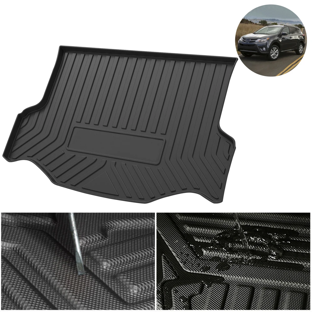 Muchkey Car Trunk Mat For Toyota RAV4 2013 2014 2015 2016 2017 2018 2019 TPE Car Accessories Pretty Car Trunk Mat