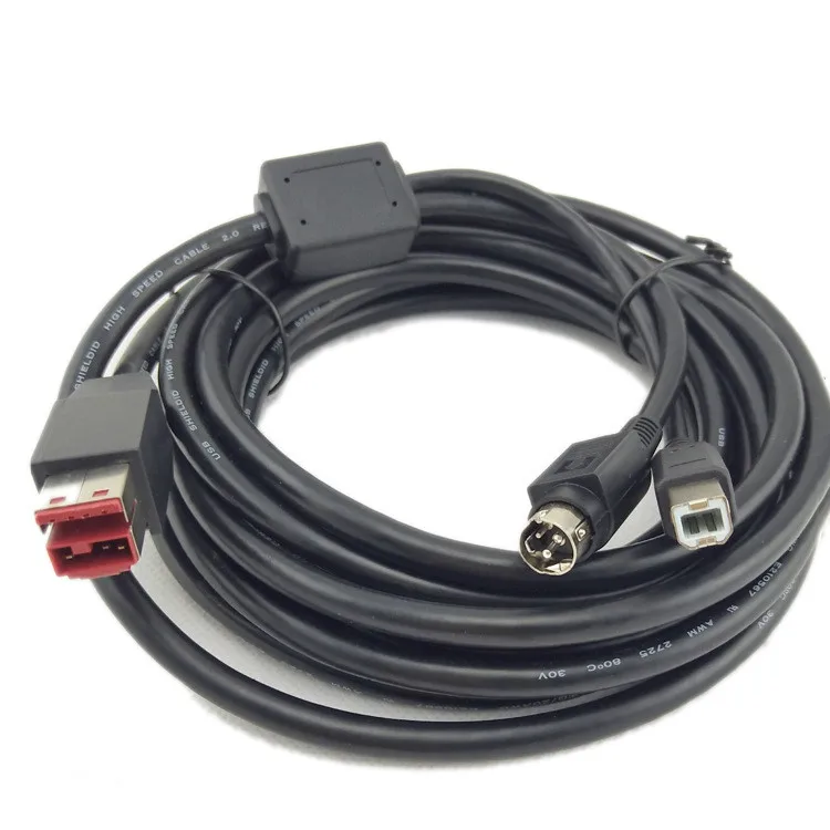 Professional customized 24V NCR 497-0424888 Powered USB Cable Y Hosiden 1M to 4M