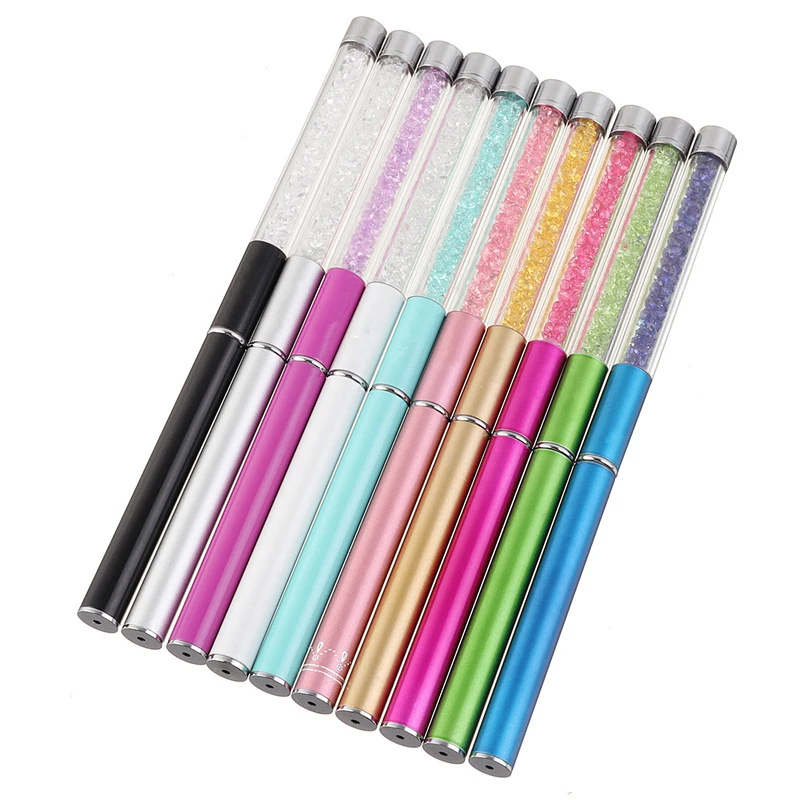 1PC Reusable Rhinestone Spiral Eyebrow Eyelash Spoolie Brush Comb Crystal Logo Custom Mascara Applicator Brushes