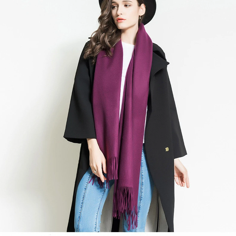 Unisex plain 100% merino men winter wool scarf