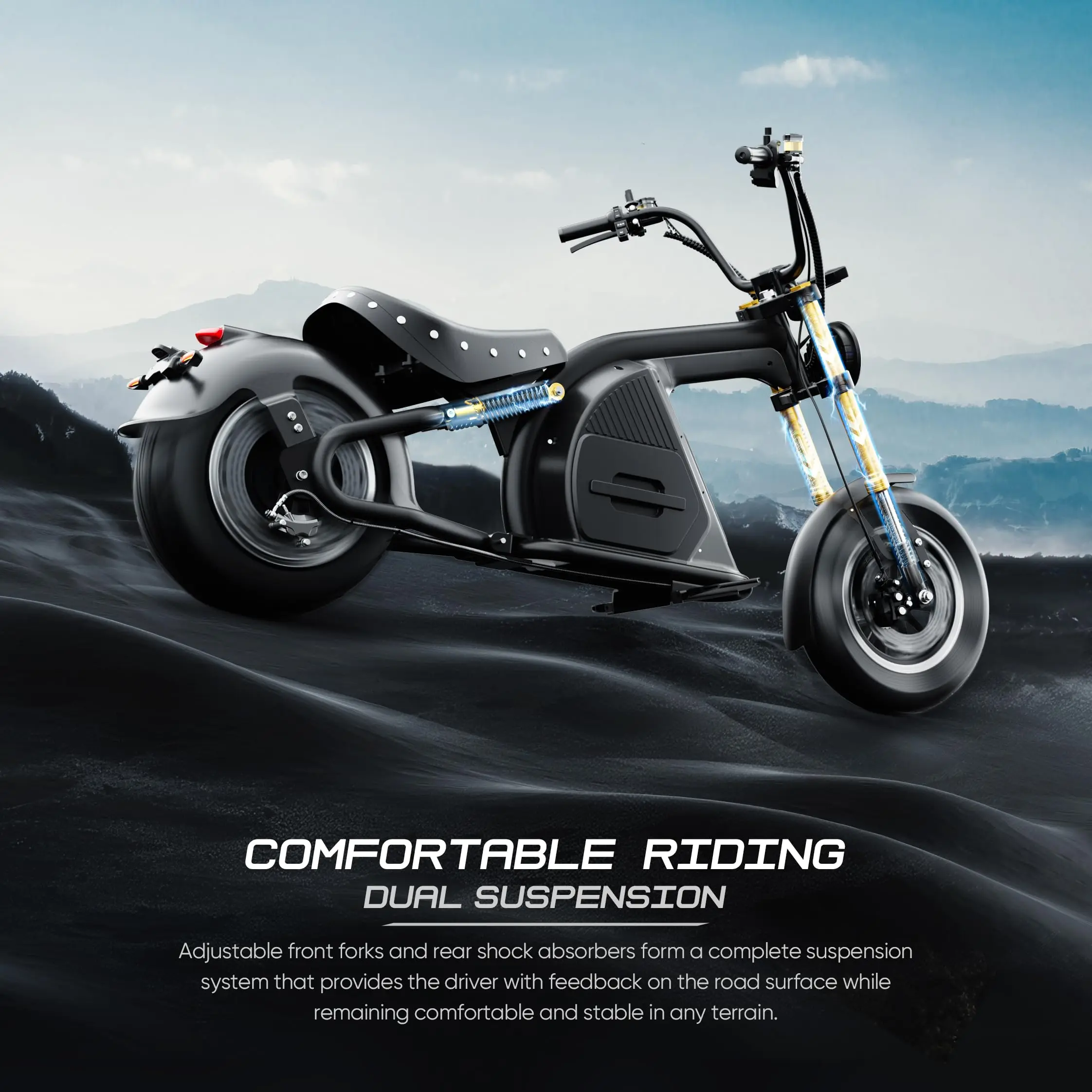 4000W 50MPH M8S Electric Motorcycle for Adult 72V 35Ah Lithium Battery 3H Fast Charge 70 Miles Long Range Street Legal Motorbike
