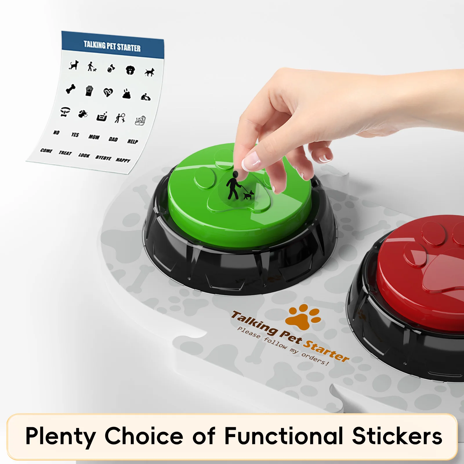 Customized Private Label Recordable 30s Communicate Talking Button Set High Quality ABS Buzzers for Training Pet Dog