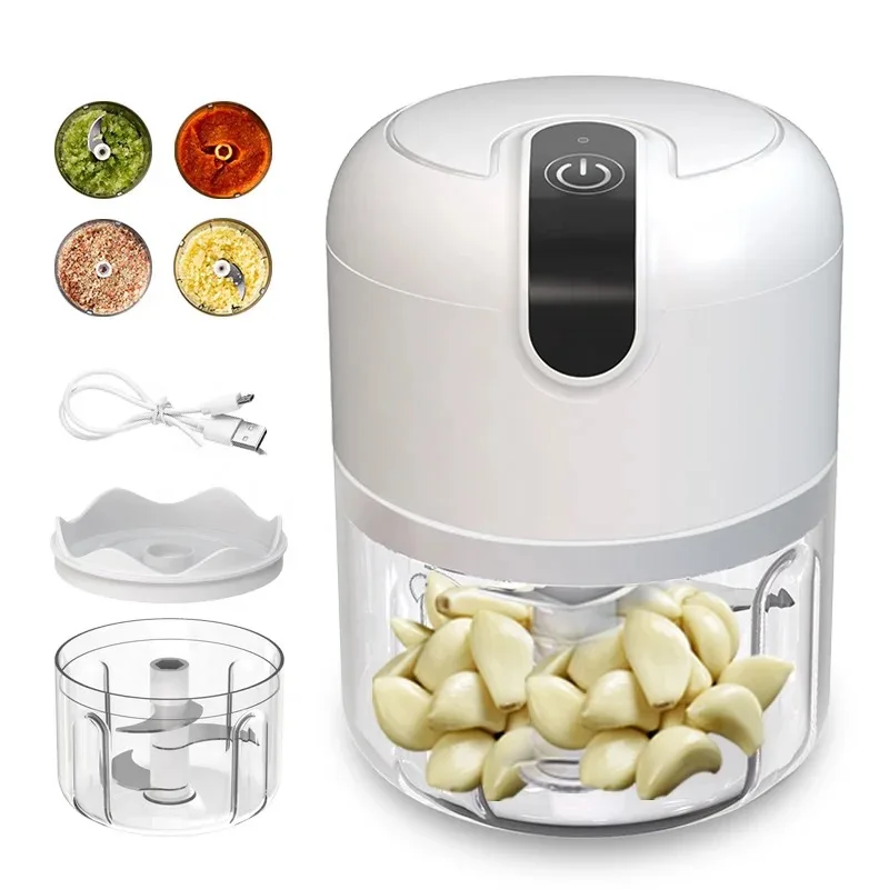 Hot Selling Mini Electric Garlic Crusher Chopper Masher Food Processor Durable Onion Grinder Home And Kitchen Accessories