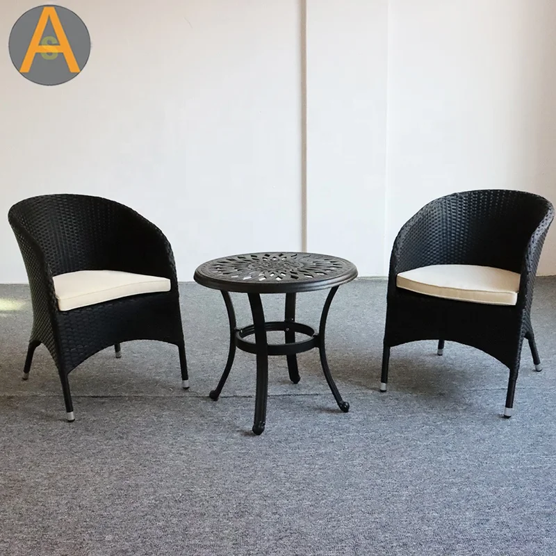 Modern Garden Furniture Aluminum Rattan Dining Set Outdoor Table and Chair Set Rattan / Wicker Powder Coating Aluminum Frame