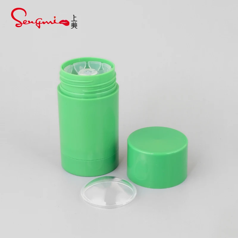 Empty Round Shape Plastic Portable 40g Solid Sunscreen Stick Packaging Tube Deodorant Container