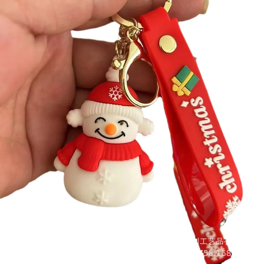 Christmas PVC key chain cartoon three-dimensional accessories jewelry to figure wholesale glue