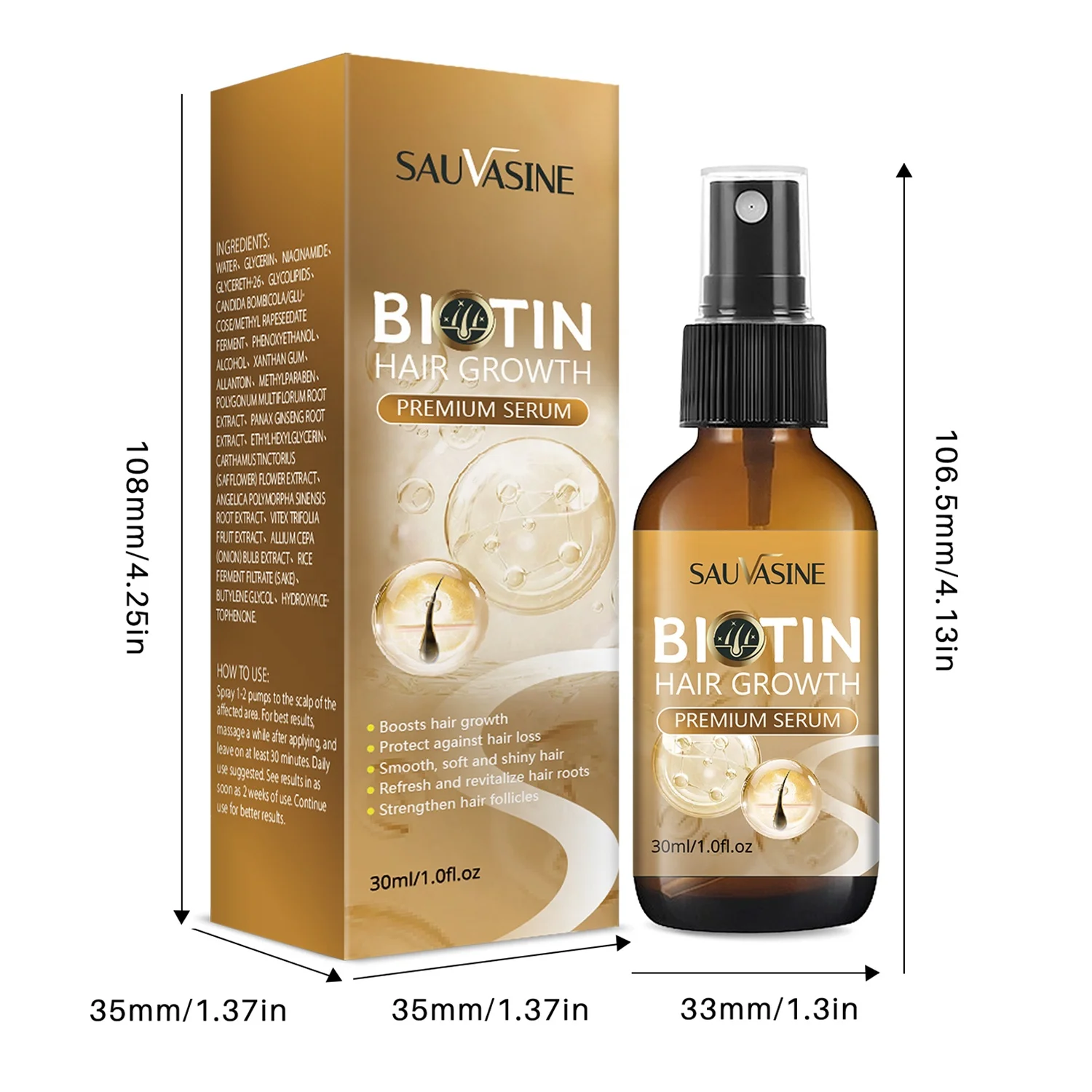 OEM Biotin Hair Growth Serum Hair Tonic Care Serum Grow Healthy Strong Hair Suitable for Men and Women