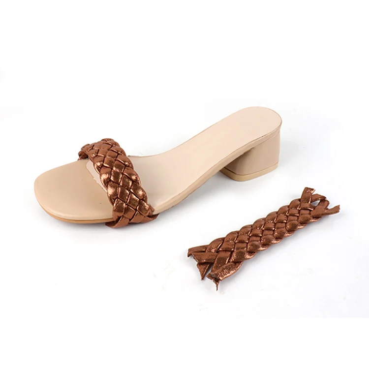 Цветные плетеные полосатые тканевые женские сандалии верх для изготовления сандалий