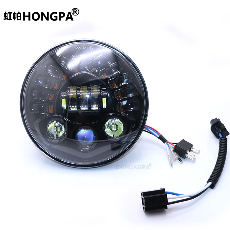 7inch Motorcycle Round 10-30V 60W LED Angel Eye lamp Headlight For Universal Motorcycles Motorbikes
