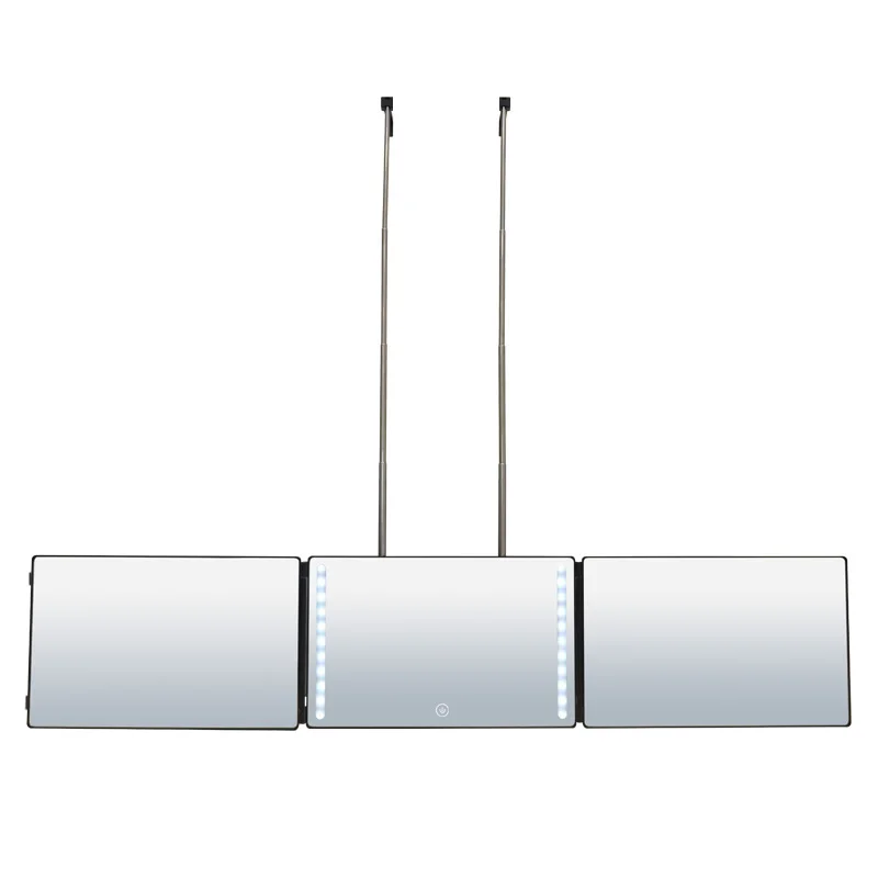 Best Sellers In Self Cutting Mirror 180 Degree Rotation 3 Way Mirror With LED Light Suitable Makeup Hang On The Wall/Door