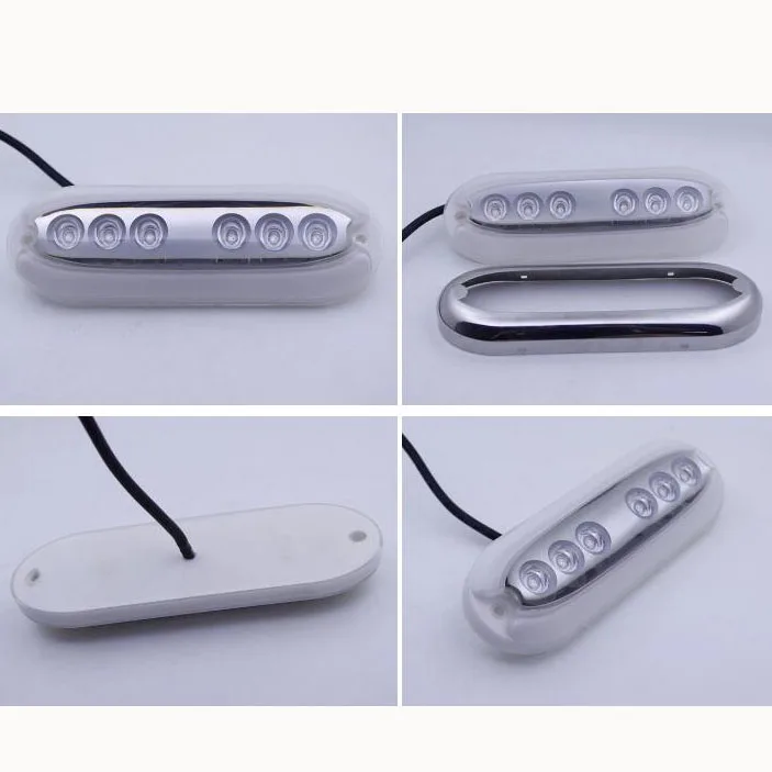 Waterproof Stainless Steel Ring Boat LED Underwater Light Clear Lens Pontoon Marine Boat Transom Light