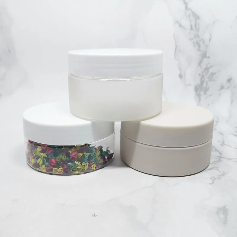 custom pink metal lid empty clear plastic 300 ml pet jar